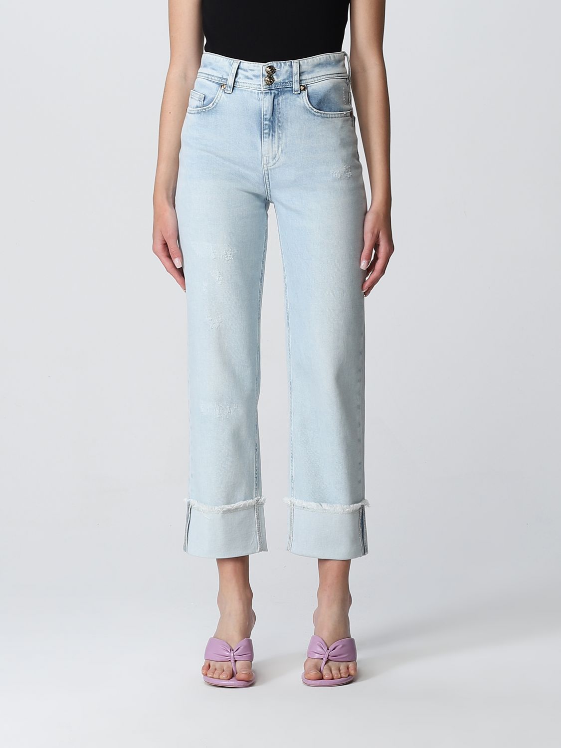 Versace Jeans Couture Nina High Rise Straight Fit Jeans In Indigo ...