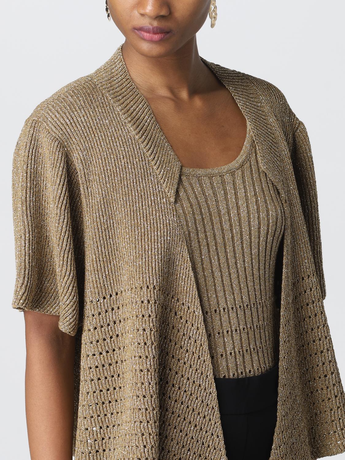 cropped cardigan in perforated knit 