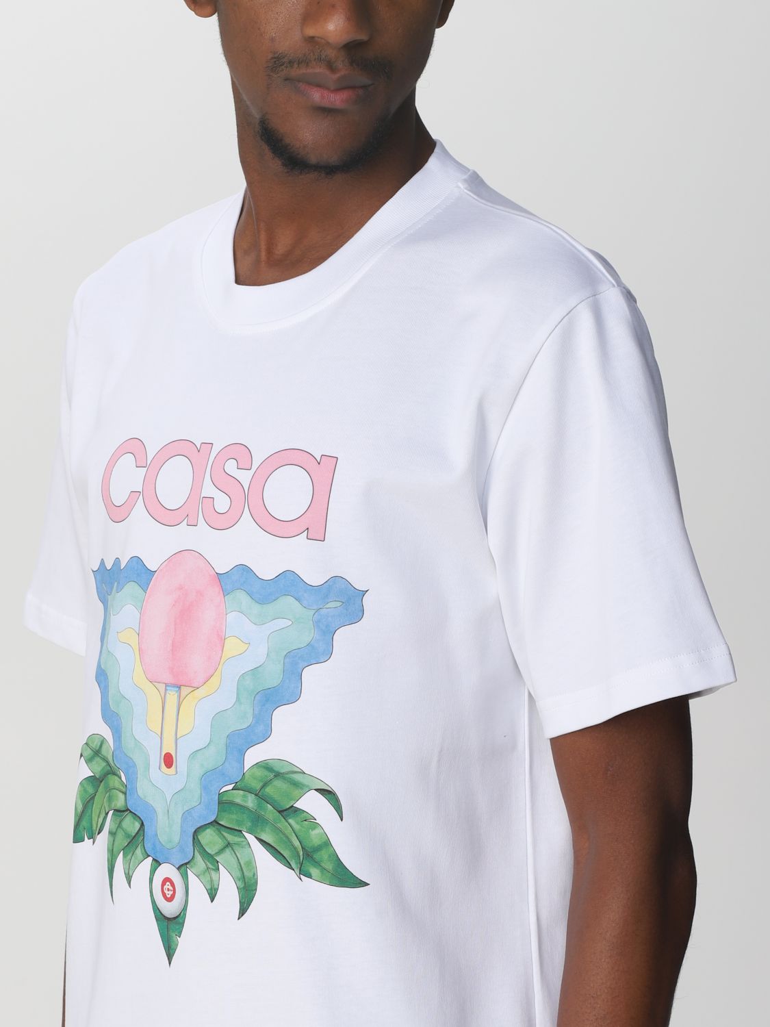 CASABLANCA: T-shirt men | T-Shirt Casablanca Men White | T-Shirt