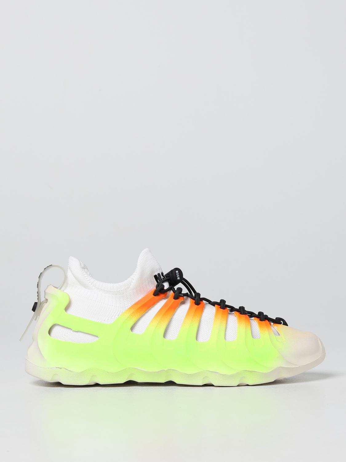 MSGM: sneakers in knit and rubber - Yellow | Sneakers Msgm 3241MDS401253  GIGLIO.COM