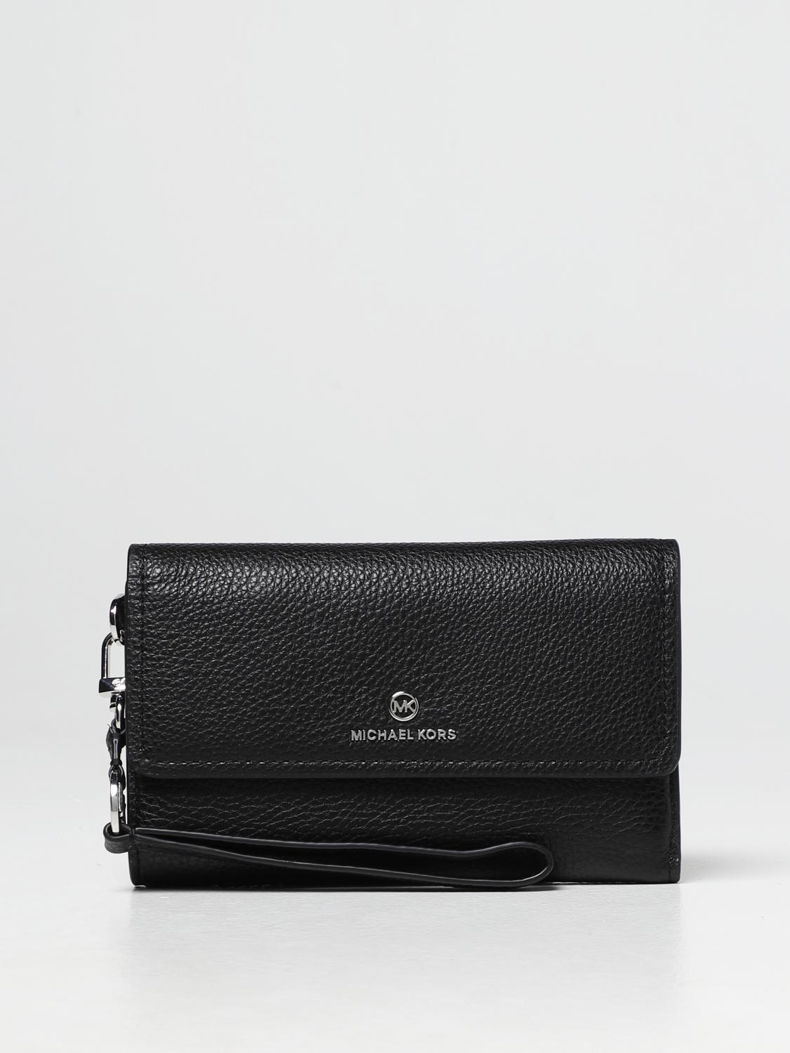 black leather wallet michael kors