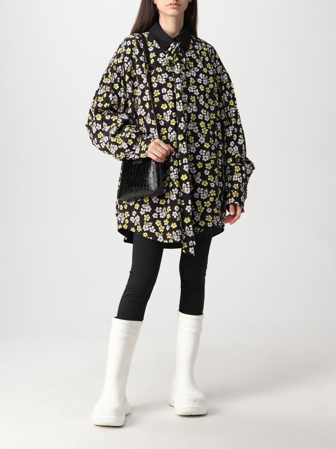BALENCIAGA: reversible cotton jacket with print - Black 