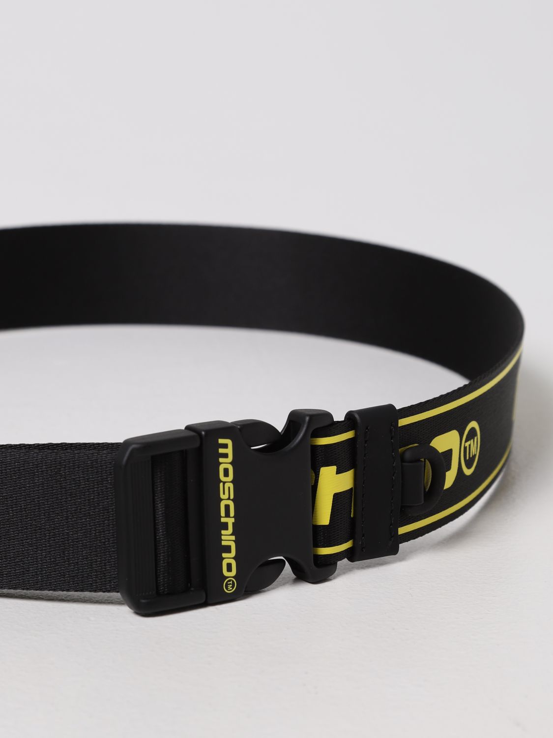 Belt Moschino Couture: Moschino Couture all-over logo canvas belt black 2