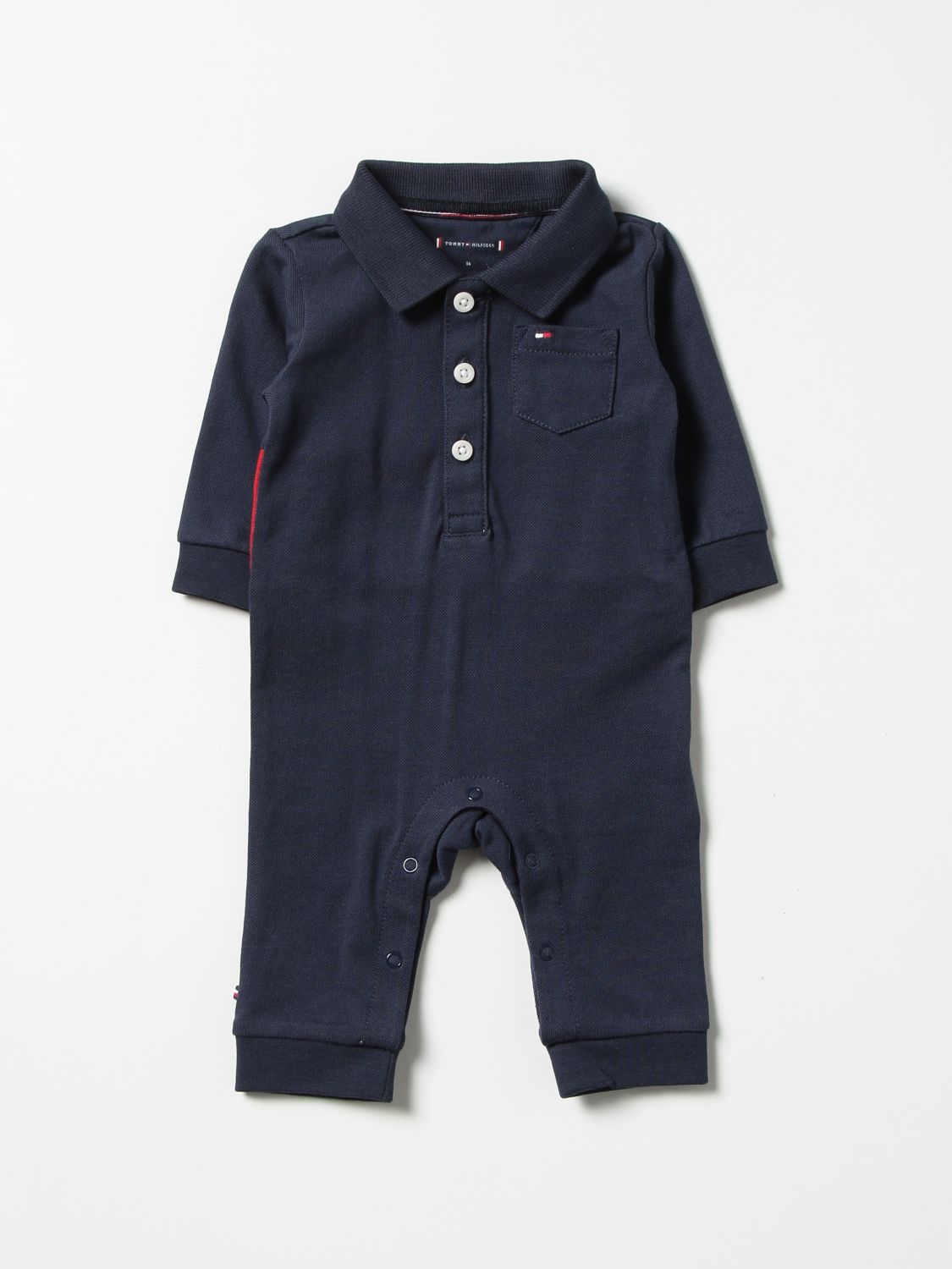 Tommy Hilfiger Babies' Polo Romper In Navy