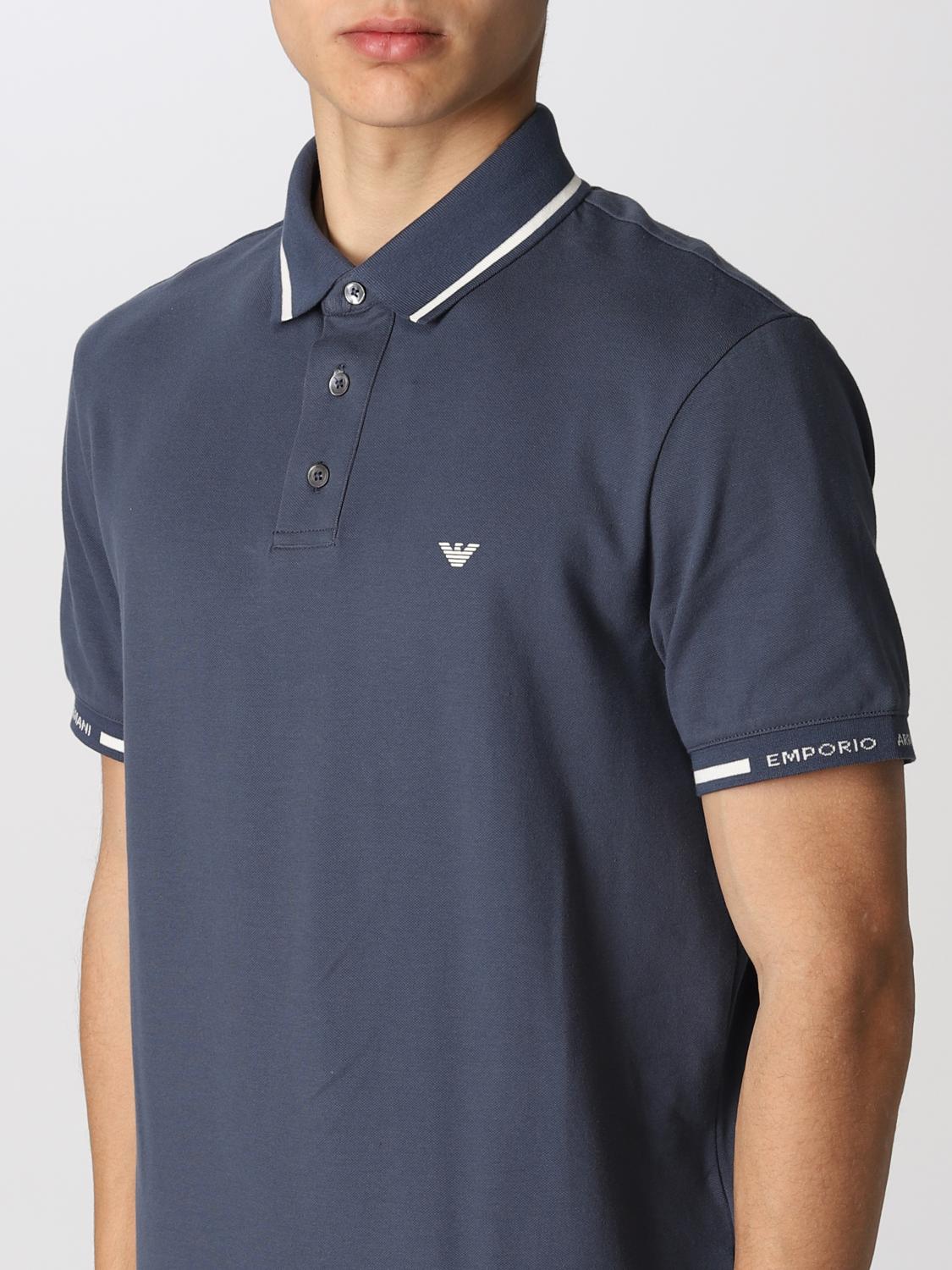 emporio armani tipped polo shirt