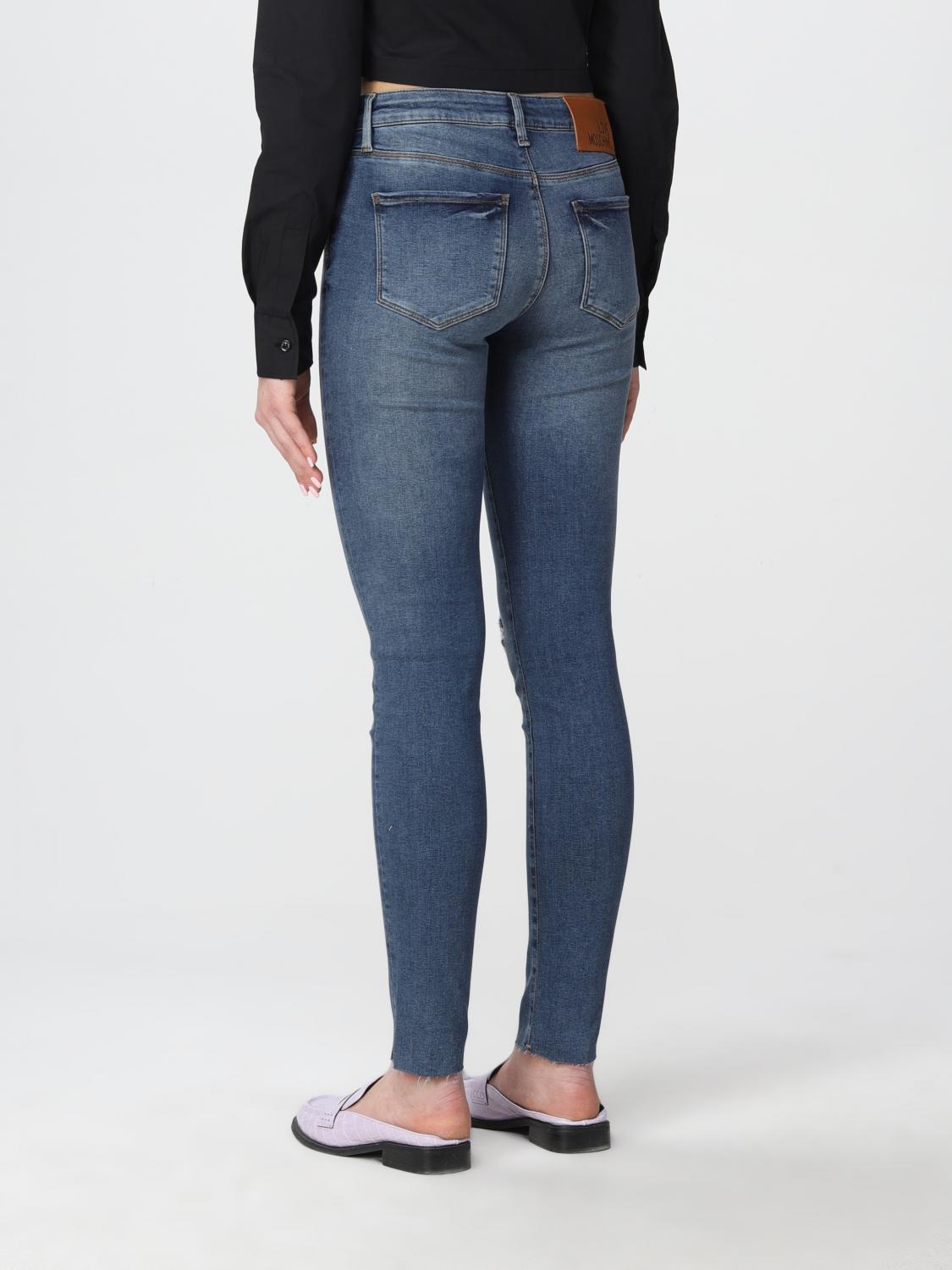 LOVE MOSCHINO: Jeans in denim washed con rotture - Blue | Jeans Love  Moschino WQ3878DS3759 GIGLIO.COM