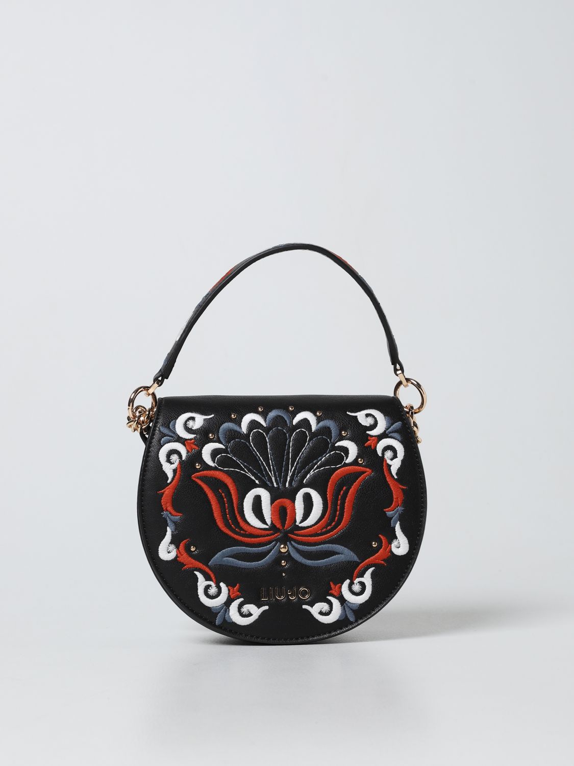 Liu Outlet: bag synthetic leather with embroidery - Black | Jo handbag NA2075E0777 online on GIGLIO.COM