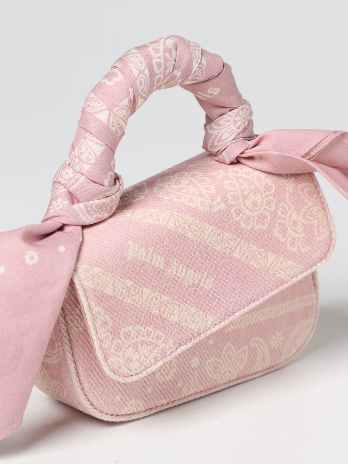 Palm Angels Crash Mini Logo Bandana Top-handle Bag In Pink White