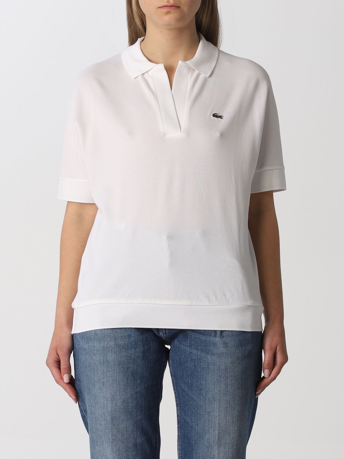 LACOSTE: polo shirt for woman - White | Lacoste polo shirt PF0504 ...