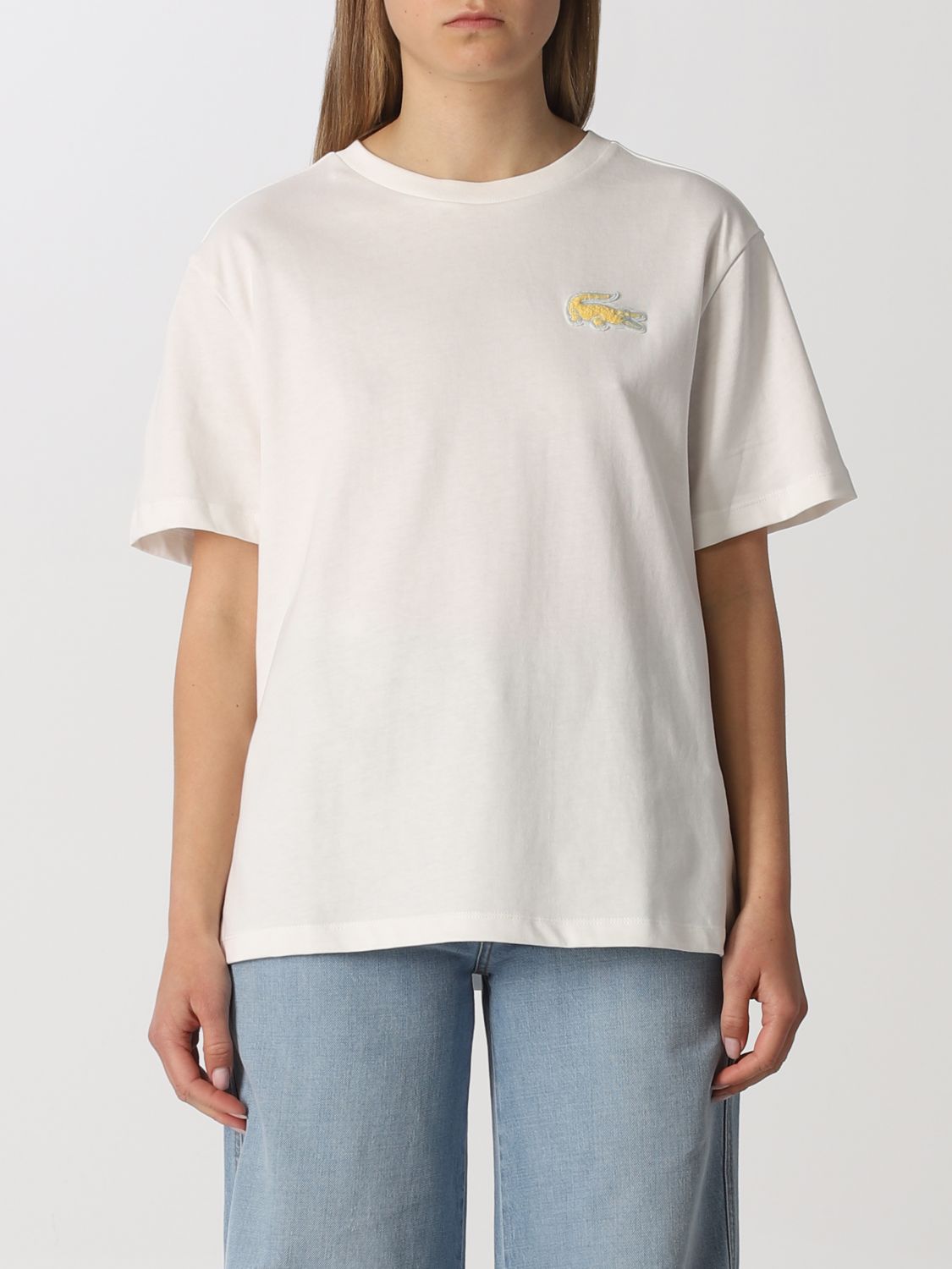 LACOSTE: cotton T-shirt with patch - White | Lacoste t-shirt TF5768 ...