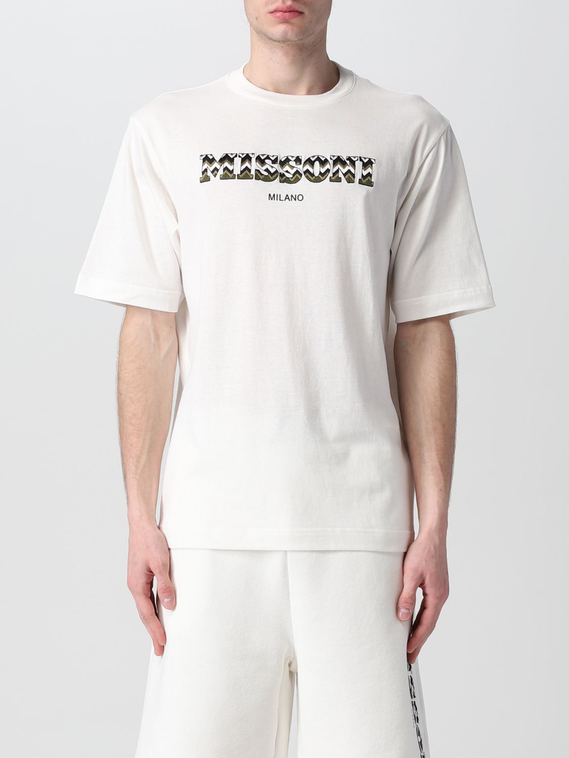 T-shirt Missoni: T-shirt Missoni in cotone con logo bianco 1