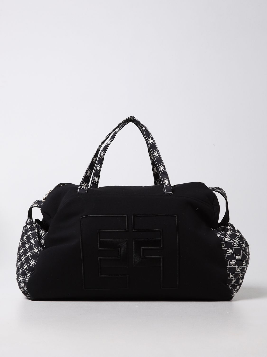 Elisabetta Franchi Diaper Bag With Logo In Black