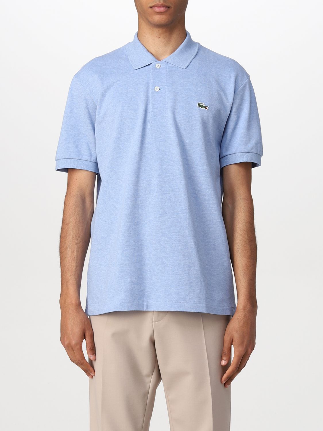 LACOSTE: polo shirt for men - Sky Blue | Lacoste shirt L1264 online on GIGLIO.COM