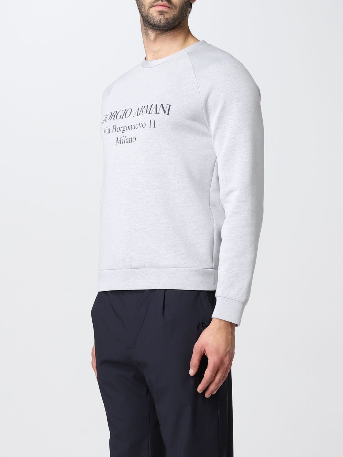 Sweatshirt Giorgio Armani: Giorgio Armani cotton blend sweatshirt with logo grey 4