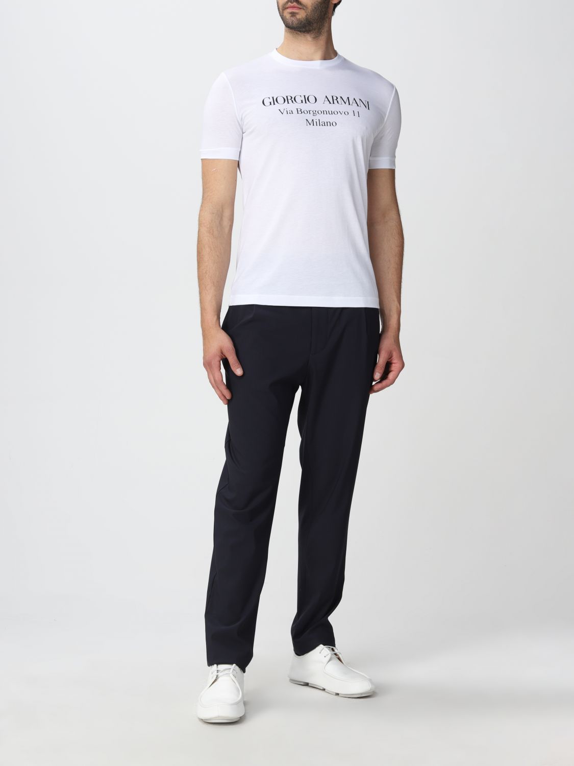 T-shirt Giorgio Armani: T-shirt Giorgio Armani con logo bianco 2