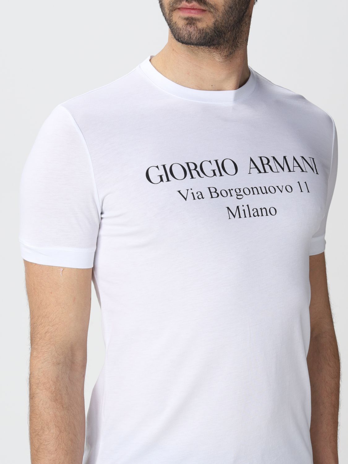 T-shirt Giorgio Armani: T-shirt Giorgio Armani con logo bianco 5