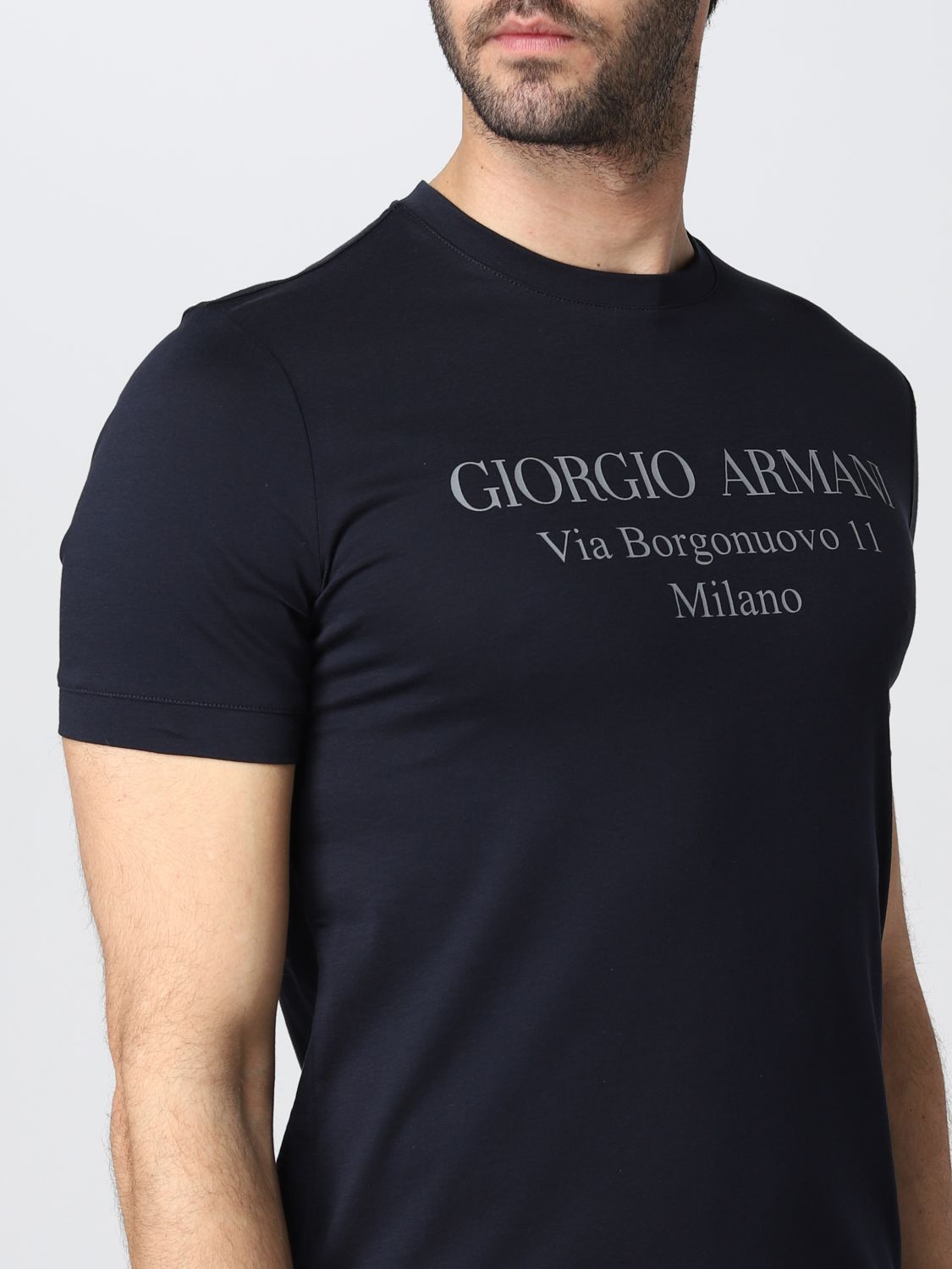 T恤 Giorgio Armani: T恤 男士 Giorgio Armani 蓝色 5