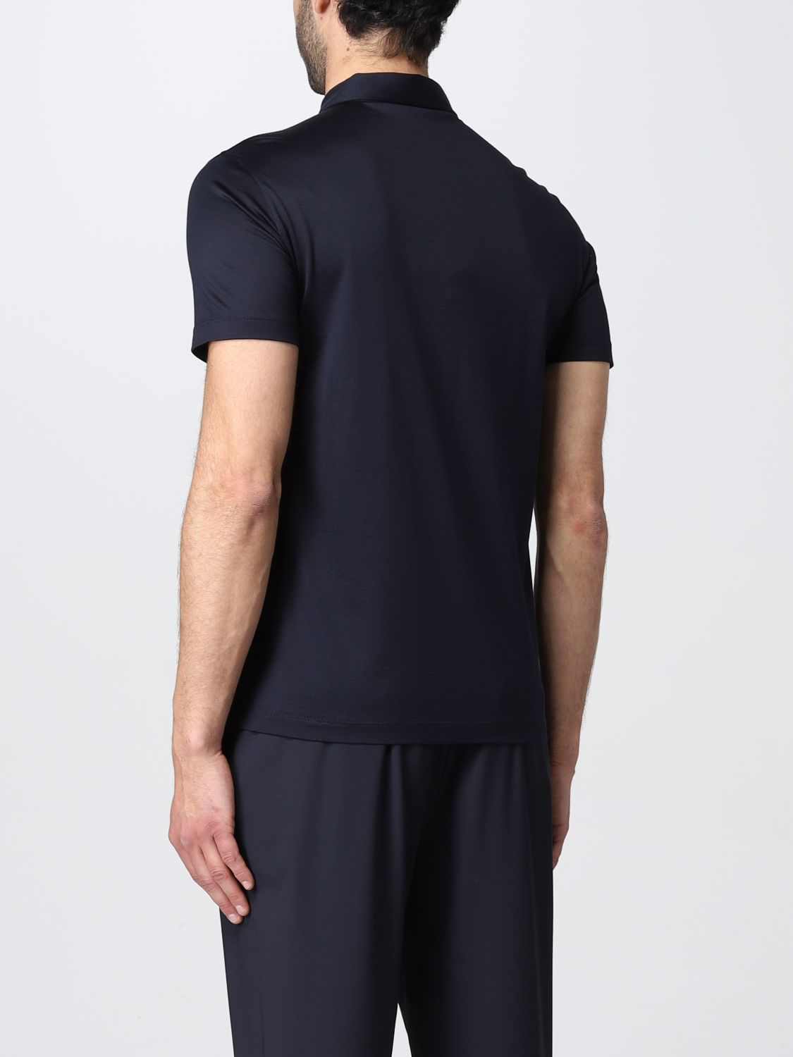 Polo shirt Giorgio Armani: Giorgio Armani silk blend polo t-shirt blue 3