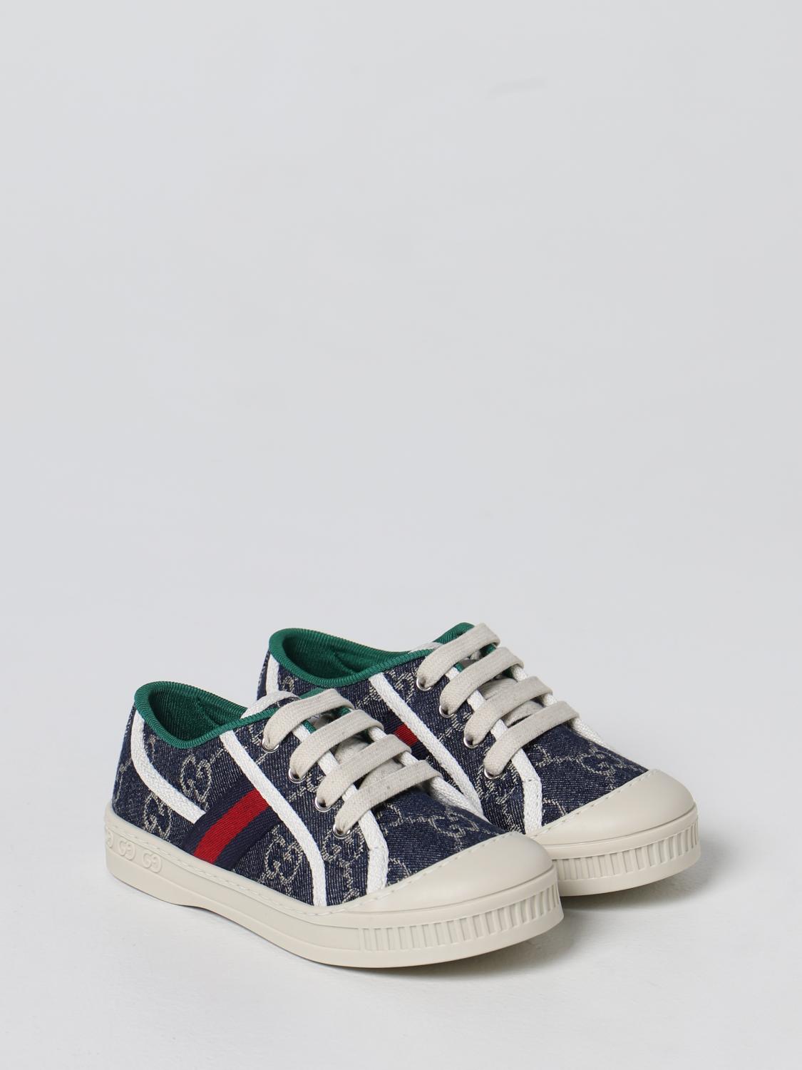 GUCCI: Sneakers in denim con logo GG all over - Blue | Scarpe Gucci  64707522V10 GIGLIO.COM