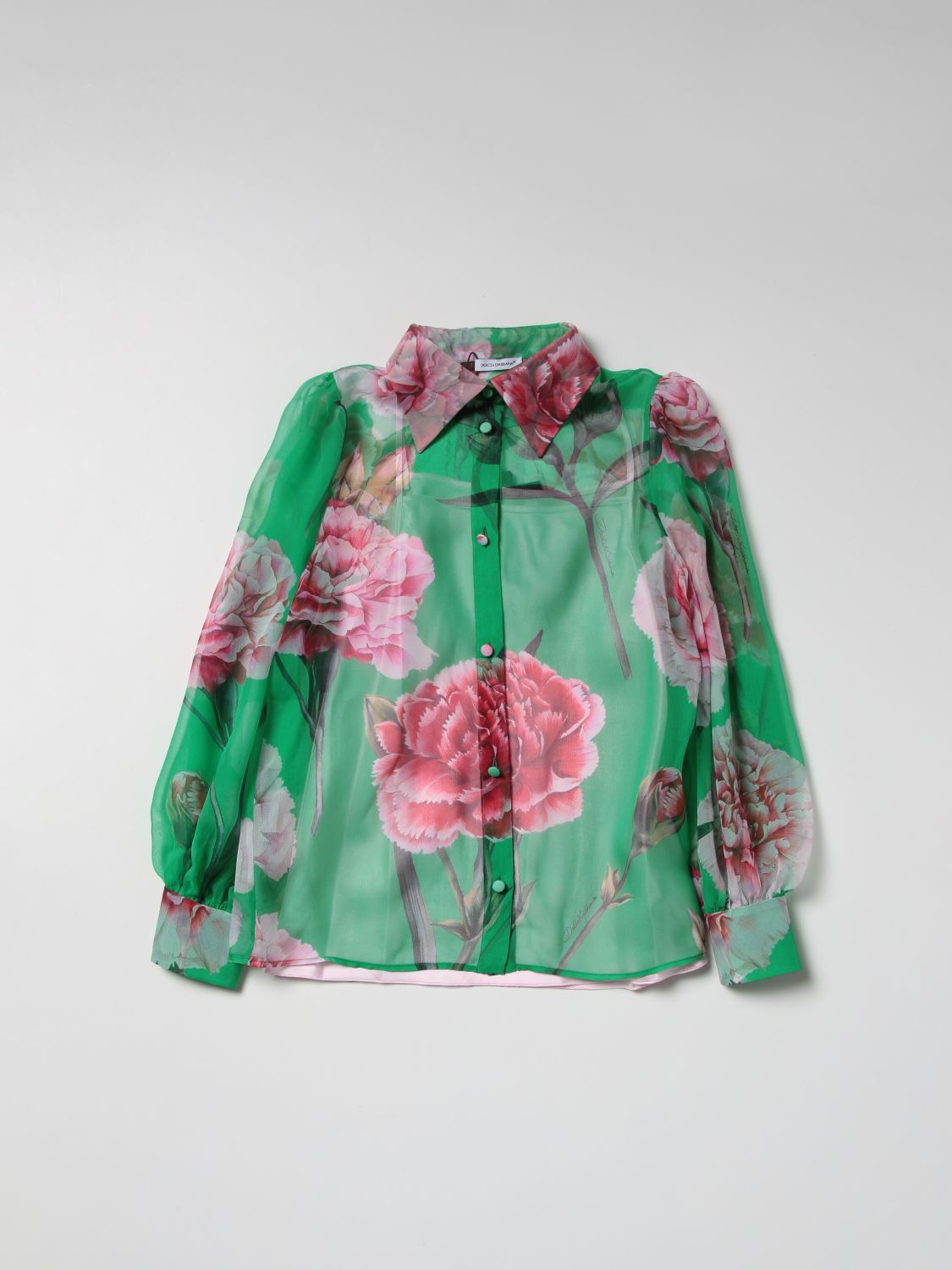 Shop Dolce & Gabbana Shirt  Kids Color Green