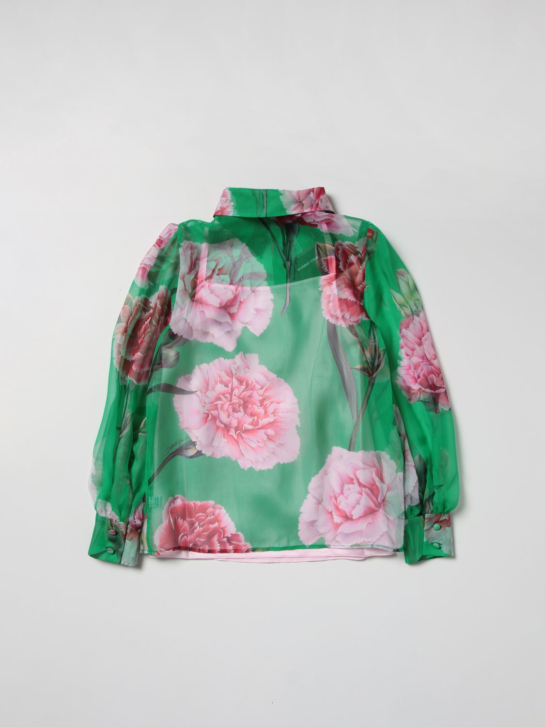 Рубашка Dolce & Gabbana: Рубашка Dolce & Gabbana девочка зеленый 2