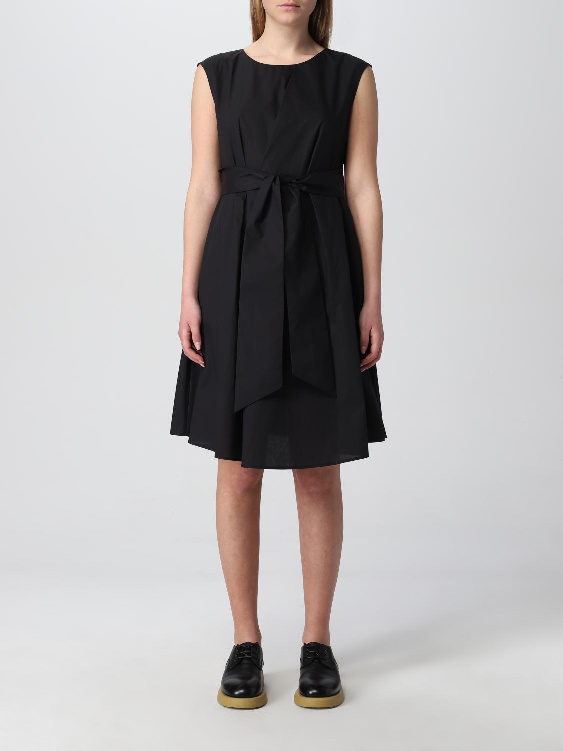 Woolrich Short Dress In Cotton Poplin In Black