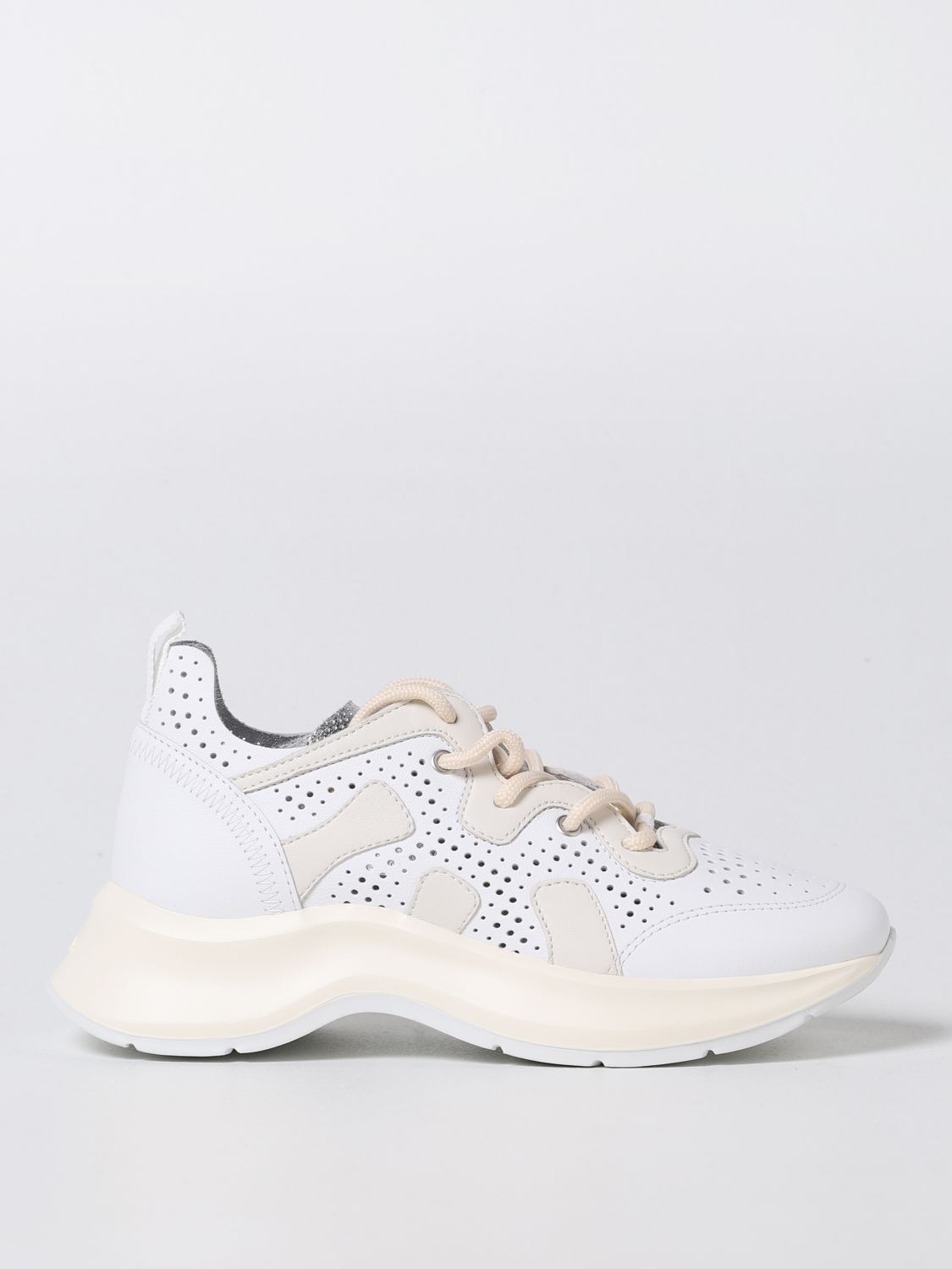 HOGAN: H585 trainers in perforated leather - Sand | Sneakers Hogan ...