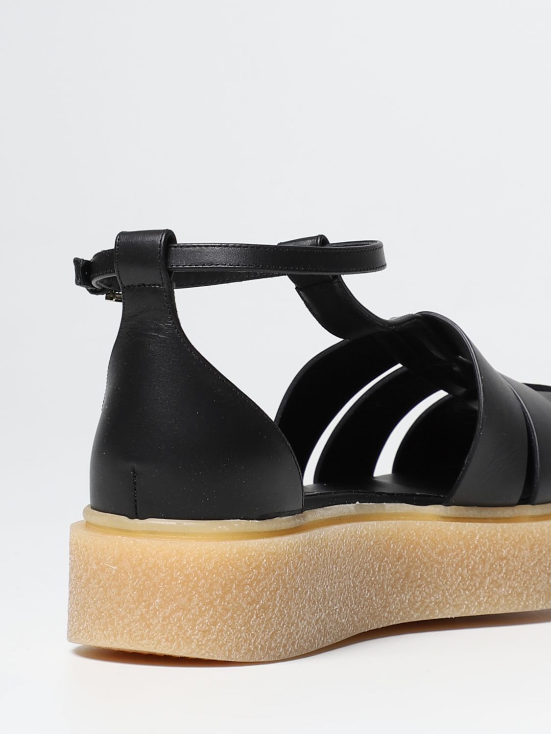 Босоножки без каблука Max Mara: Обувь Женское Max Mara черный 3