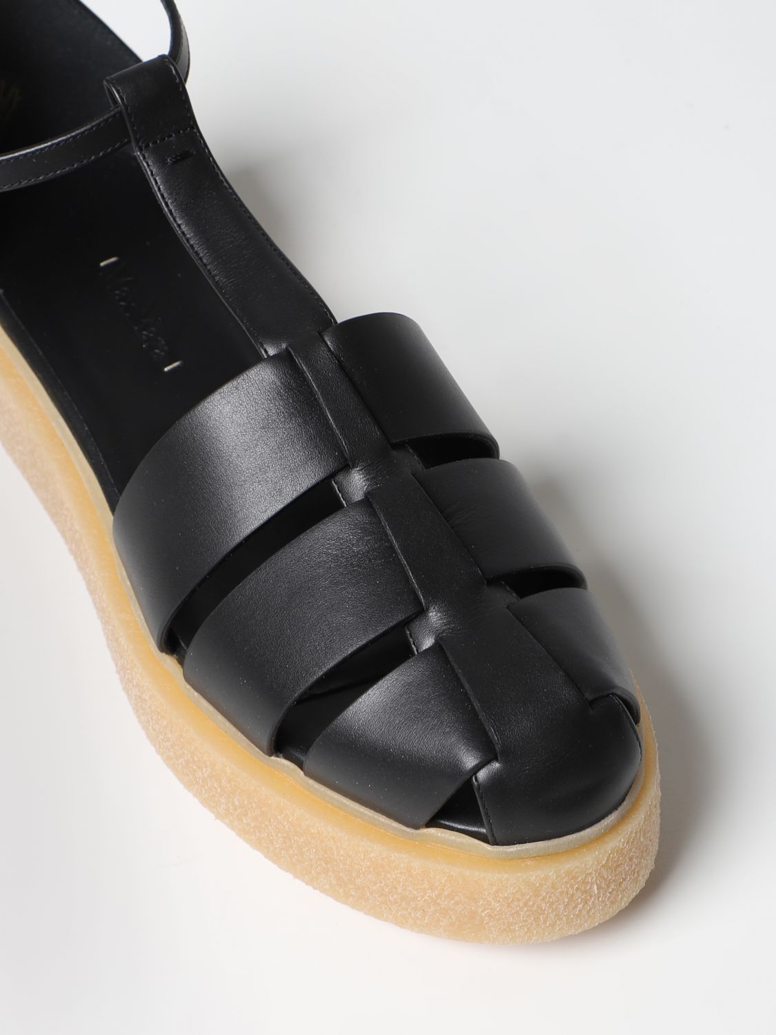 Босоножки без каблука Max Mara: Обувь Женское Max Mara черный 4