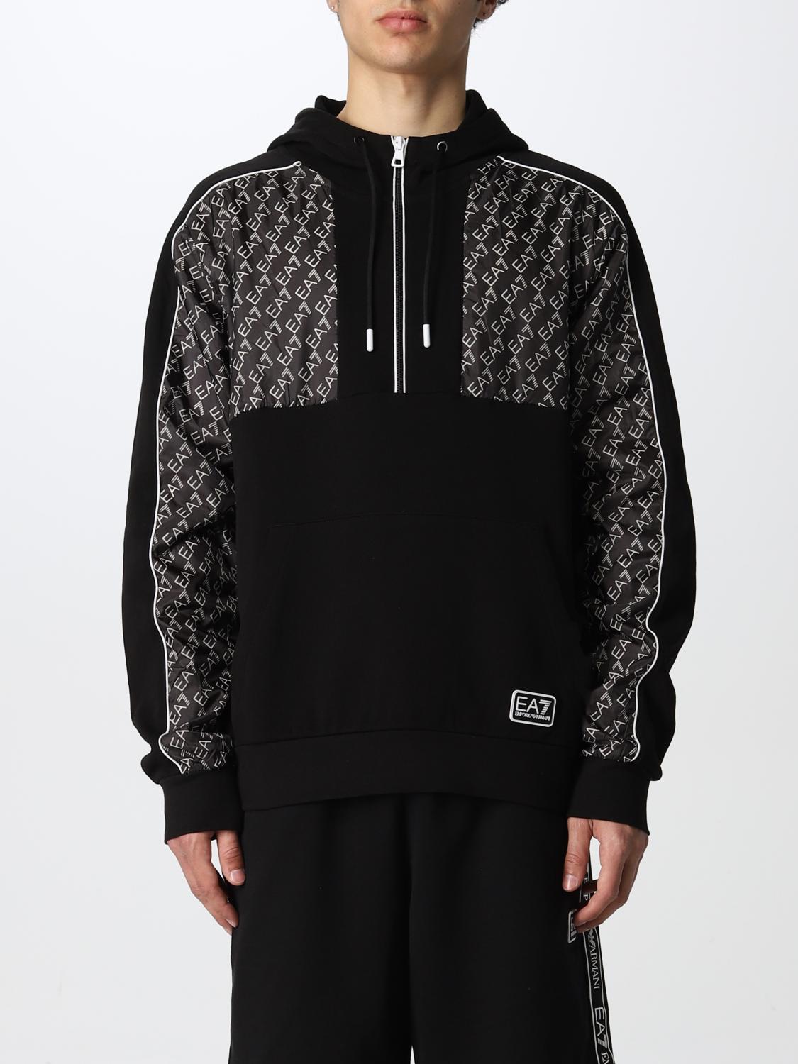 mens black ea7 hoodie