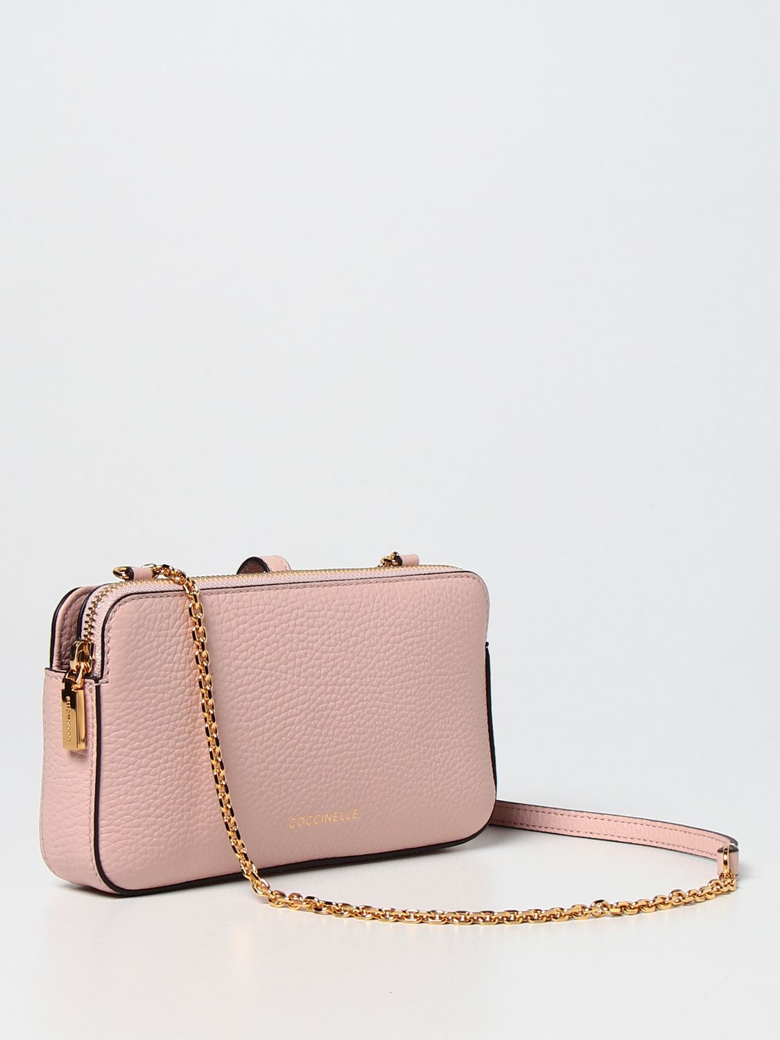 Italy Coccinelle Pink Leather Ostrich Skin Like Style Mini 