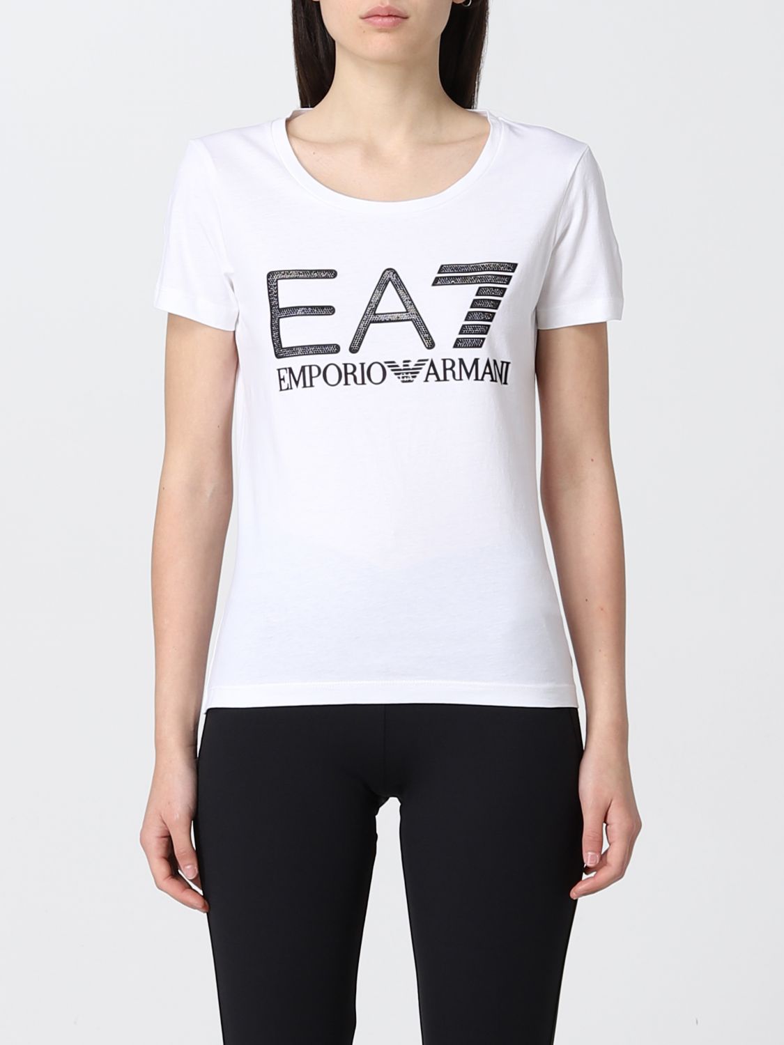 Ea7 T-shirt In Cotton Jersey In White