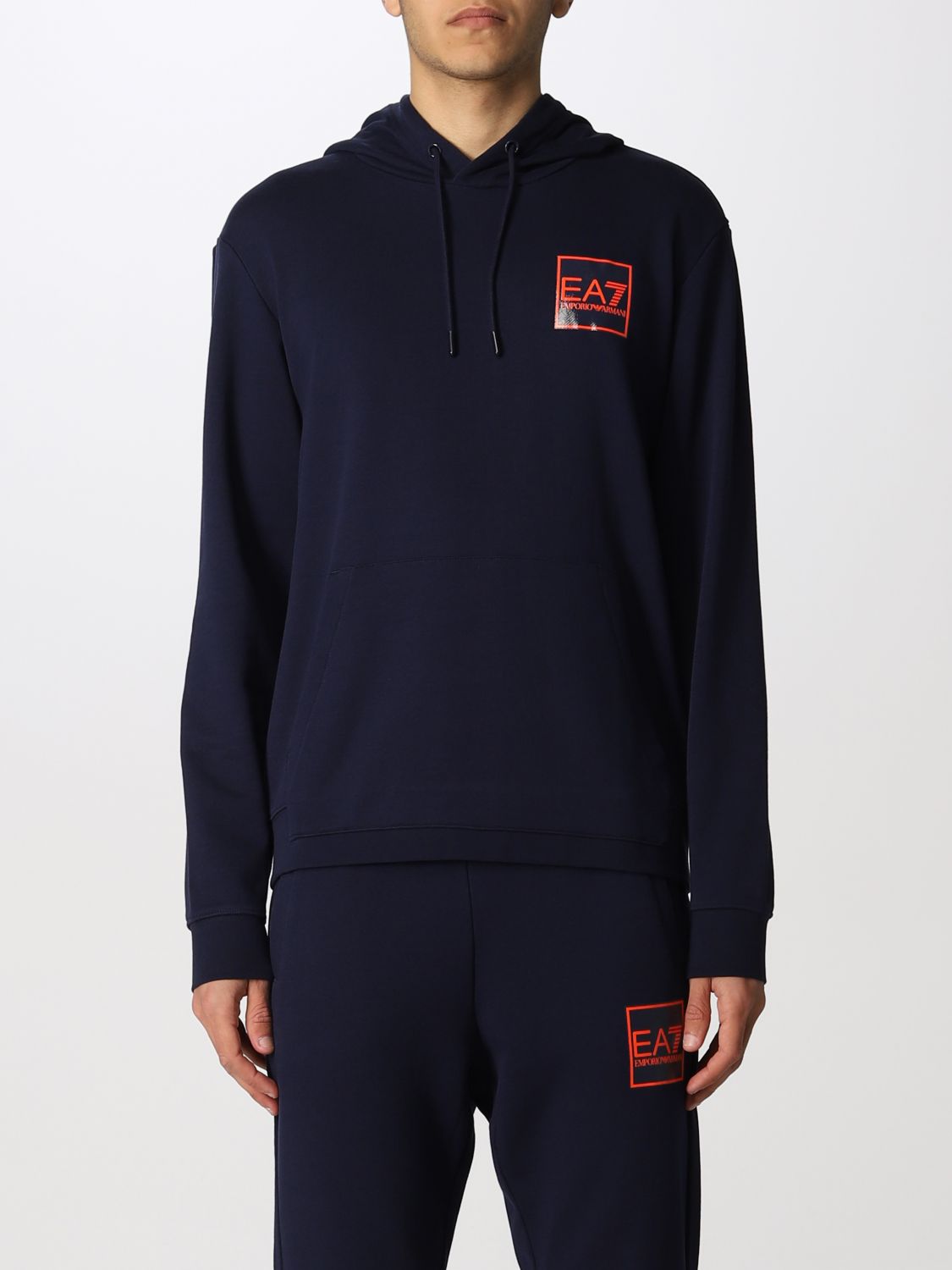 navy ea7 hoodie