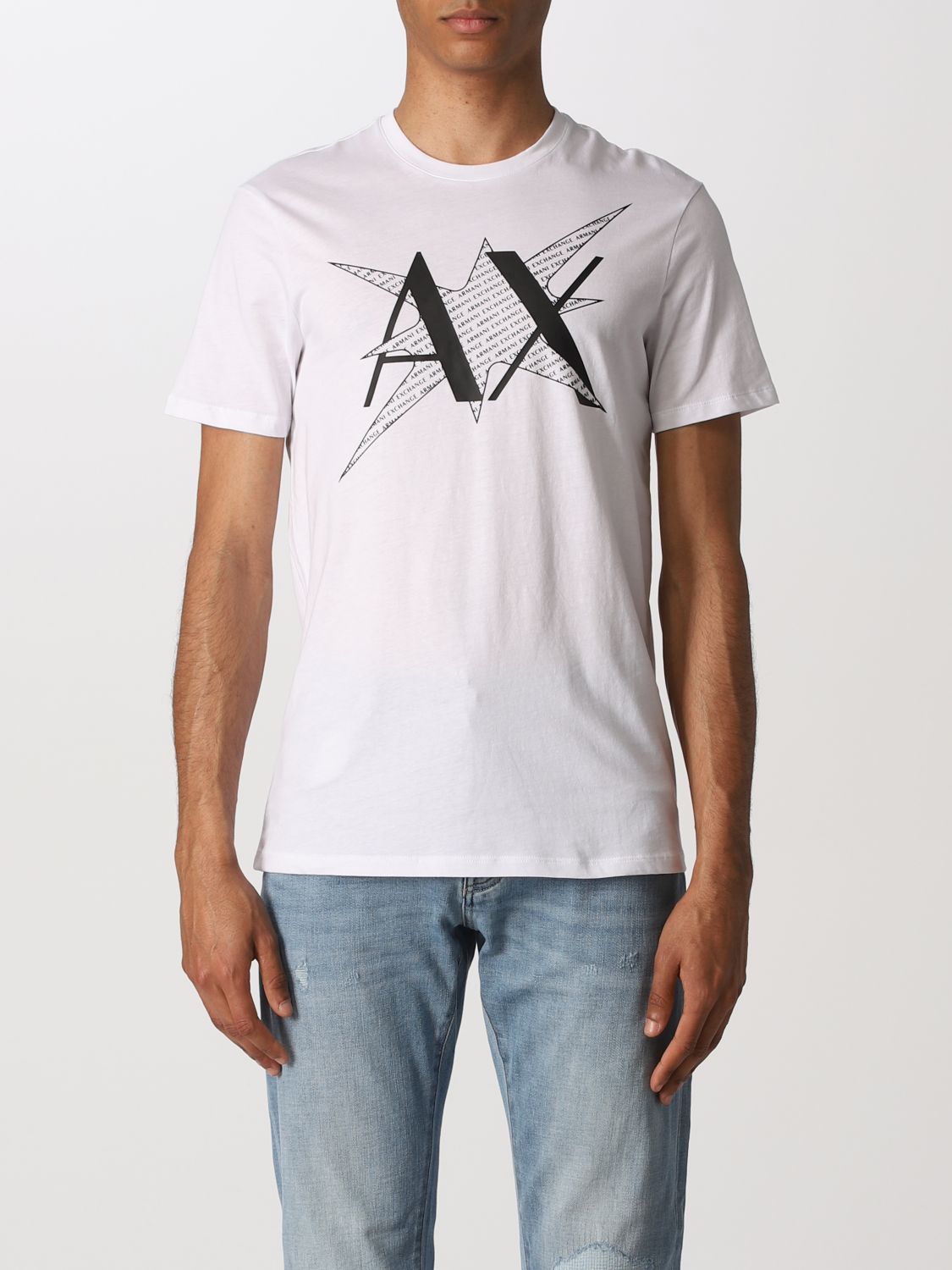 ARMANI EXCHANGE: T-shirt with Ax logo - White | Armani Exchange t-shirt ...
