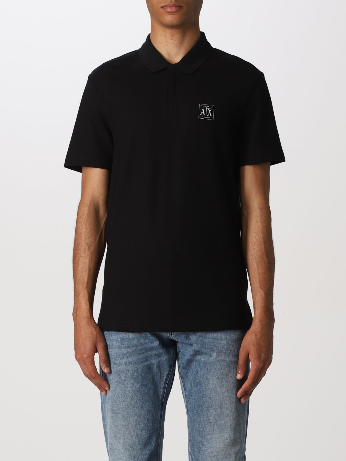 Armani Exchange Polo Shirt Men In Black | ModeSens