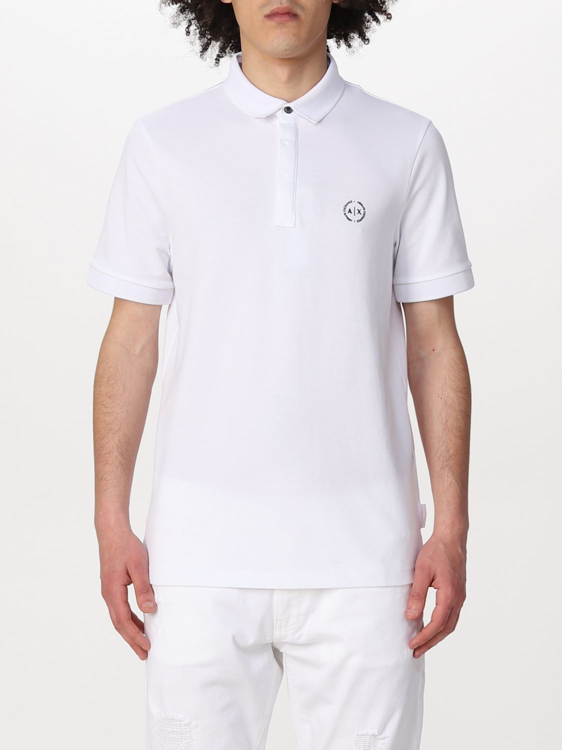 ARMANI EXCHANGE: polo shirt for man - White | Armani Exchange polo ...