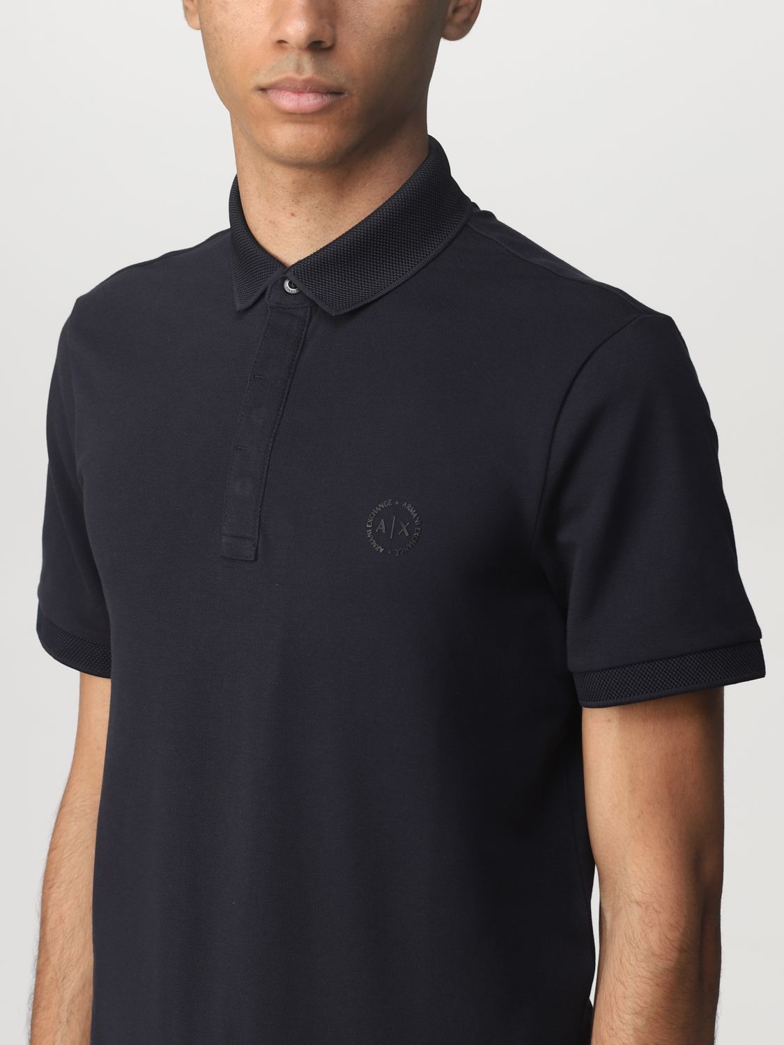 ARMANI EXCHANGE: polo shirt for man - Blue | Armani Exchange polo shirt ...