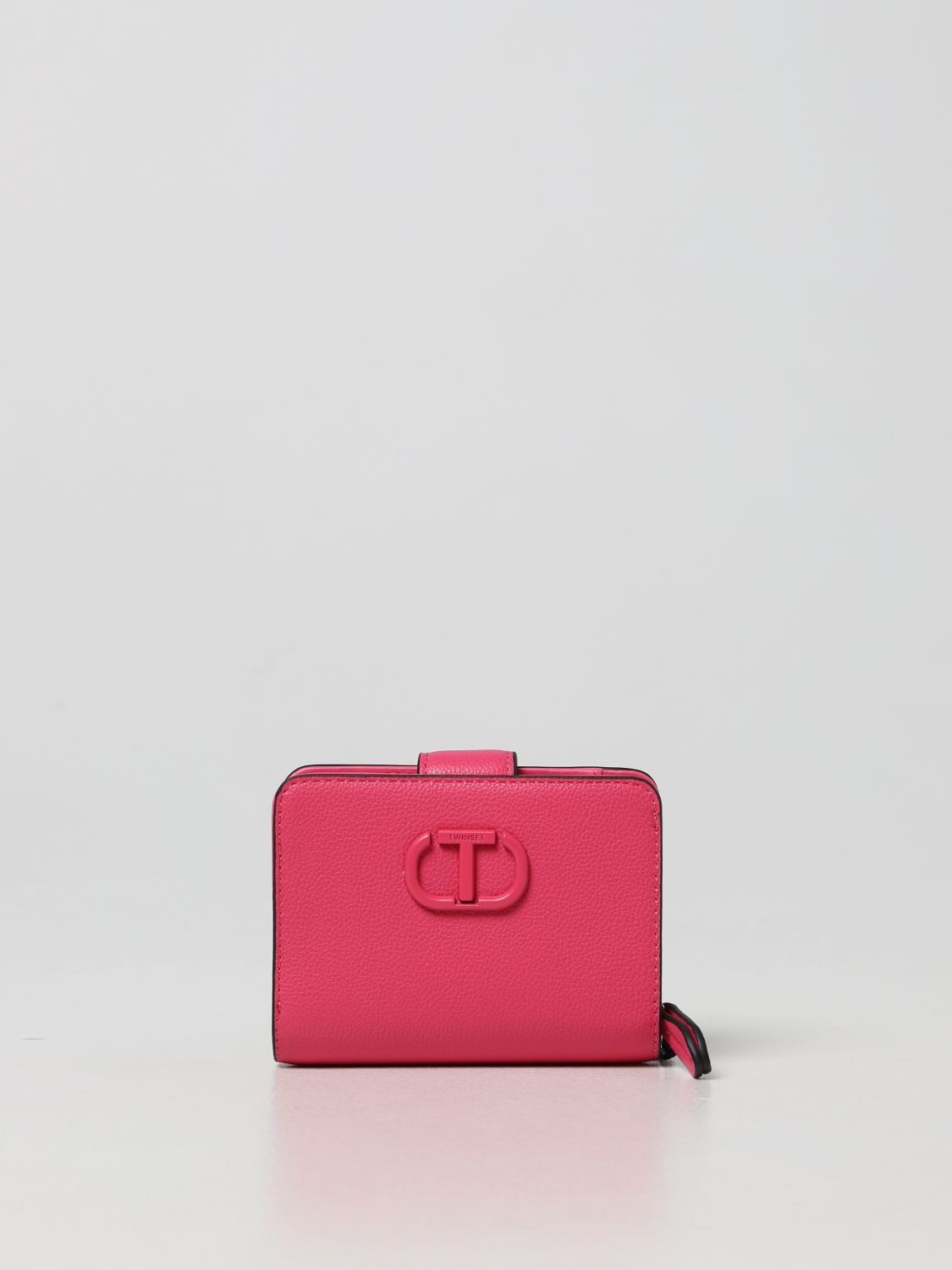 Wallet Twinset: Twinset wallet in micro grain synthetic leather pink 1