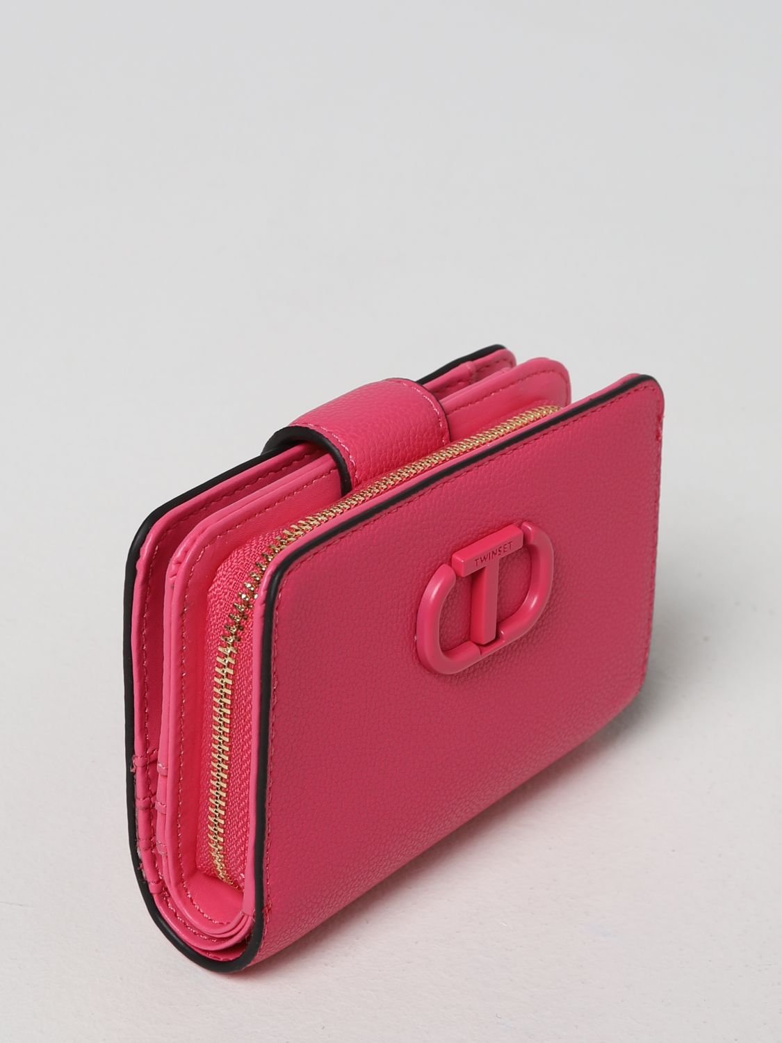 Wallet Twinset: Twinset wallet in micro grain synthetic leather pink 4