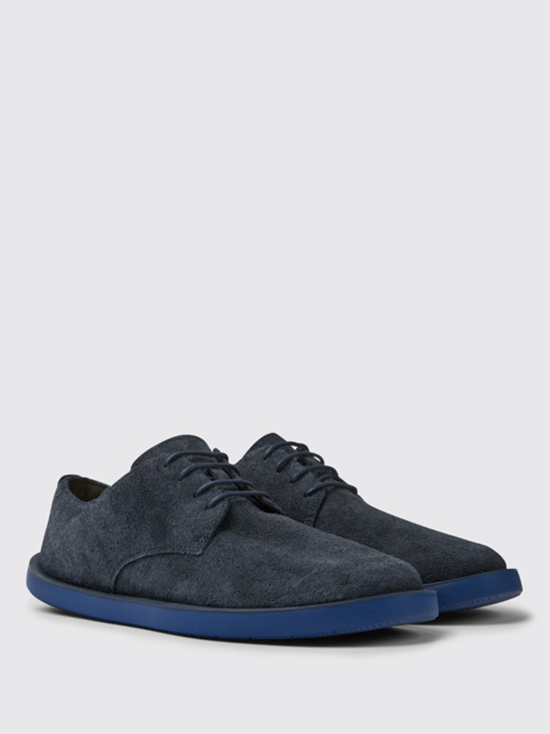 Camper Outlet: Wagon ankle boots in nubuck - Blue | Camper brogue shoes ...