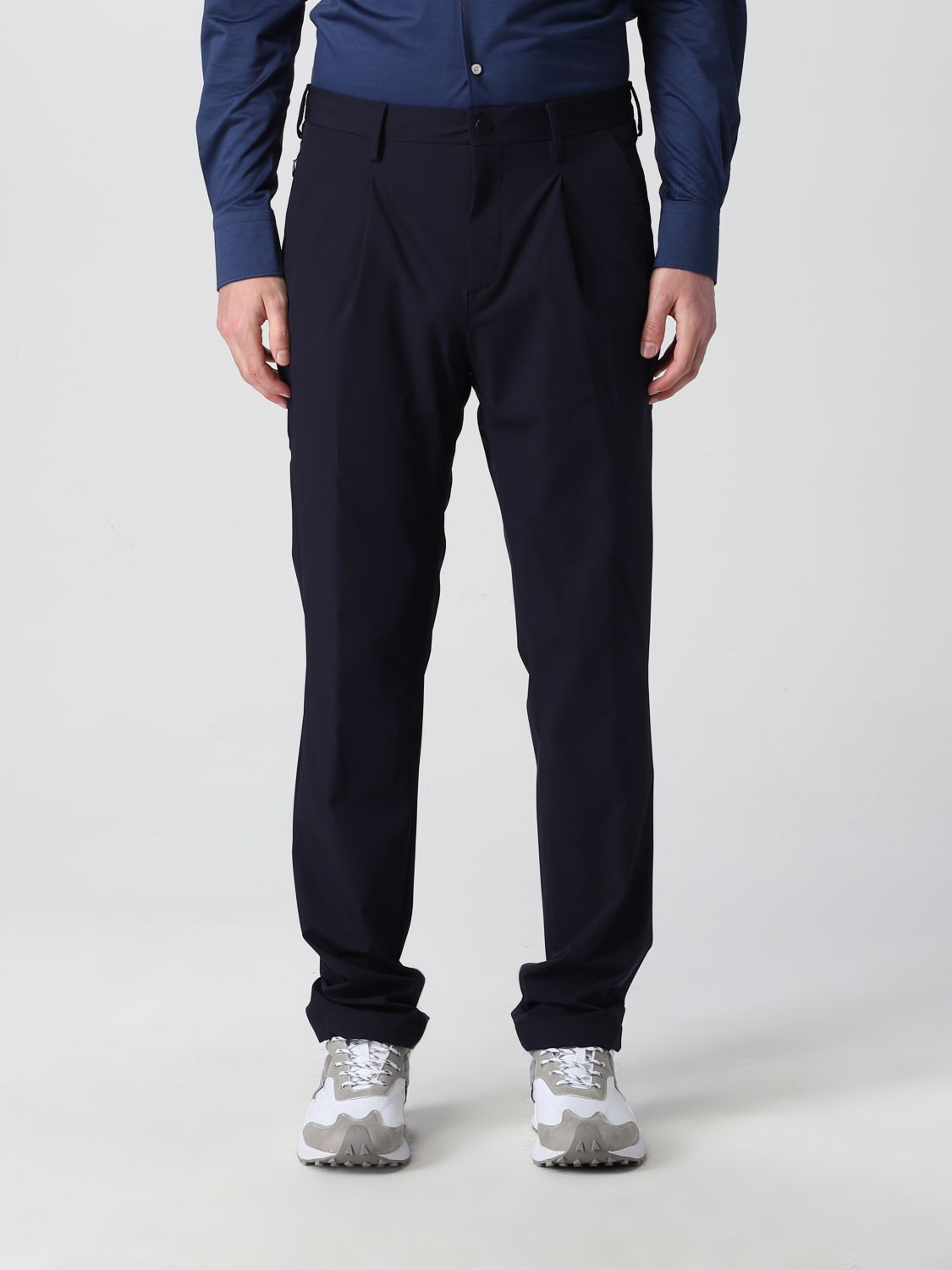 BOGGI MILANO: pants in BTech stretch nylon - Navy | Boggi Milano pants ...