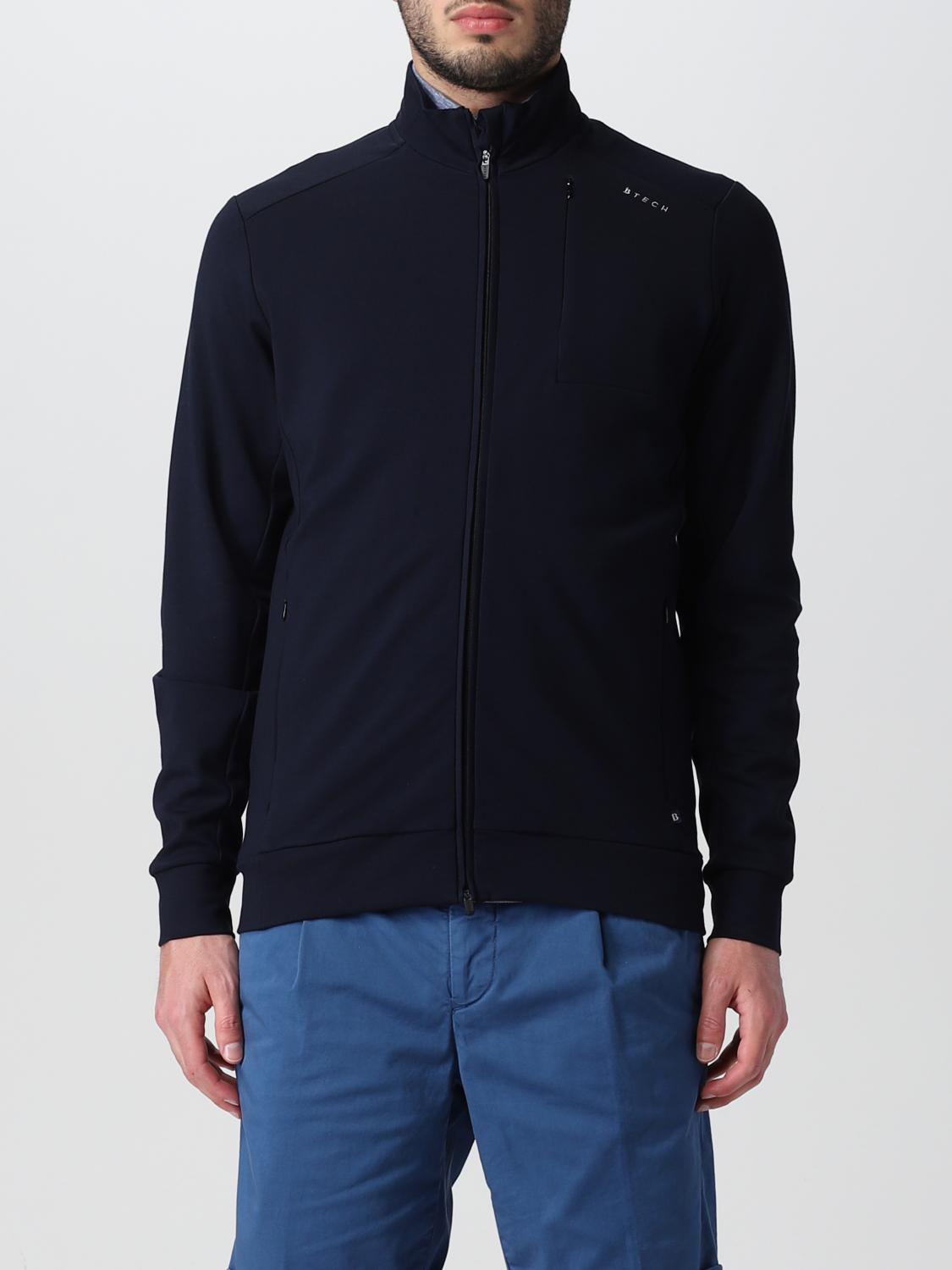 BOGGI MILANO: sweatshirt in stretch technical interlock - Navy | Boggi ...