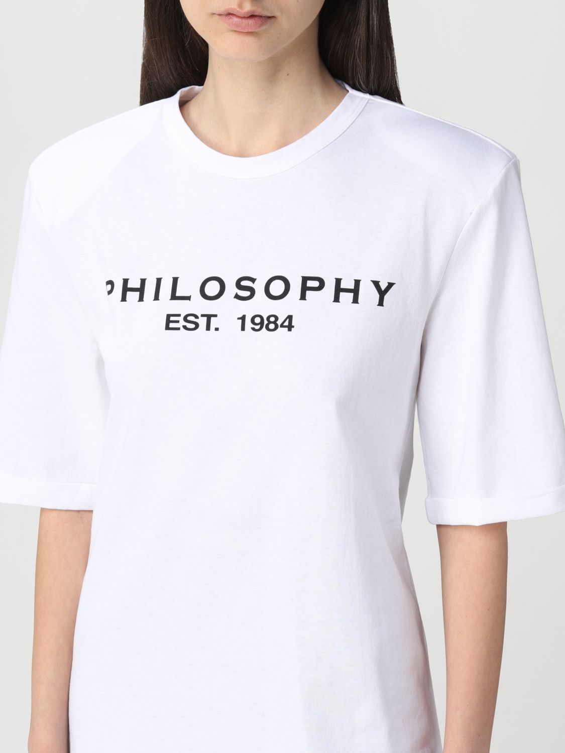T-Shirt Philosophy Di Lorenzo Serafini: Philosophy Di Lorenzo Serafini Damen T-Shirt weiß 3