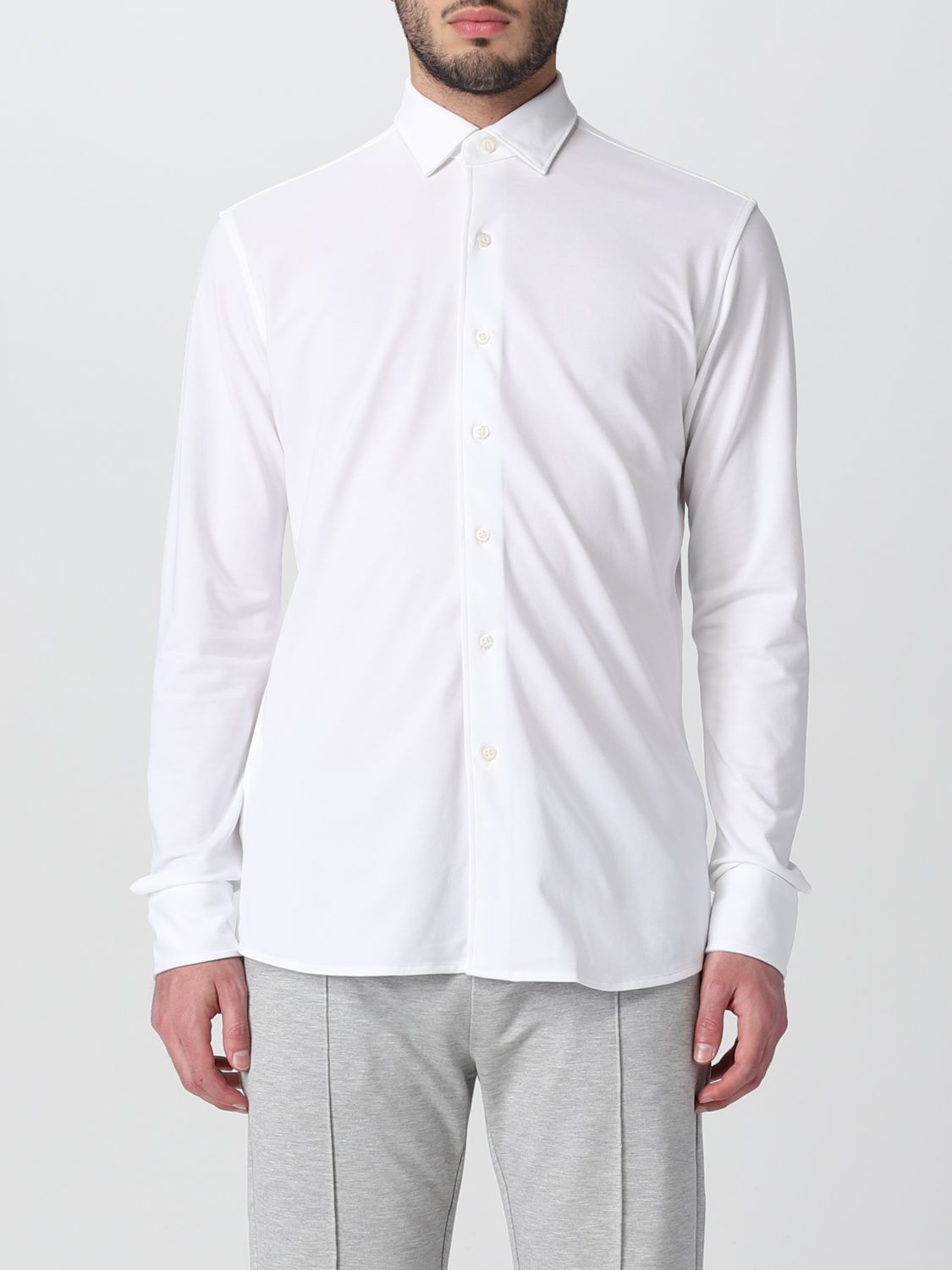 Boggi Milano Shirt In Performance Pique In White | ModeSens