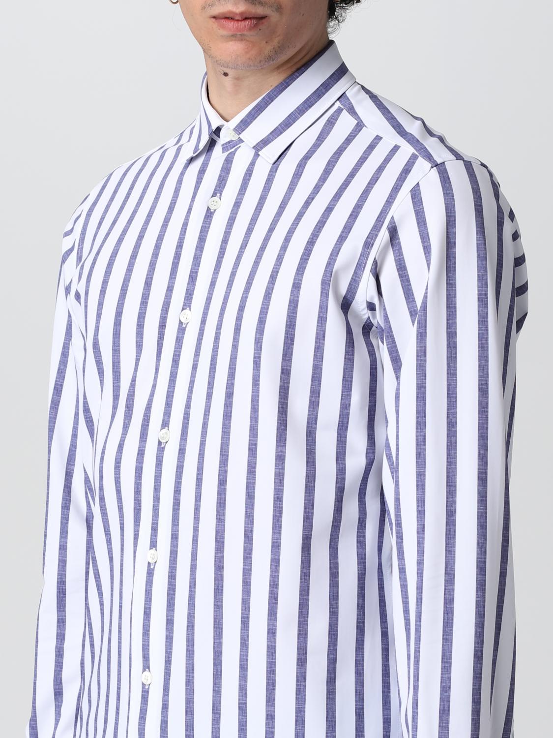 BOGGI MILANO: shirt in stretch nylon - Navy | Shirt Boggi Milano  BO22P060301 GIGLIO.COM