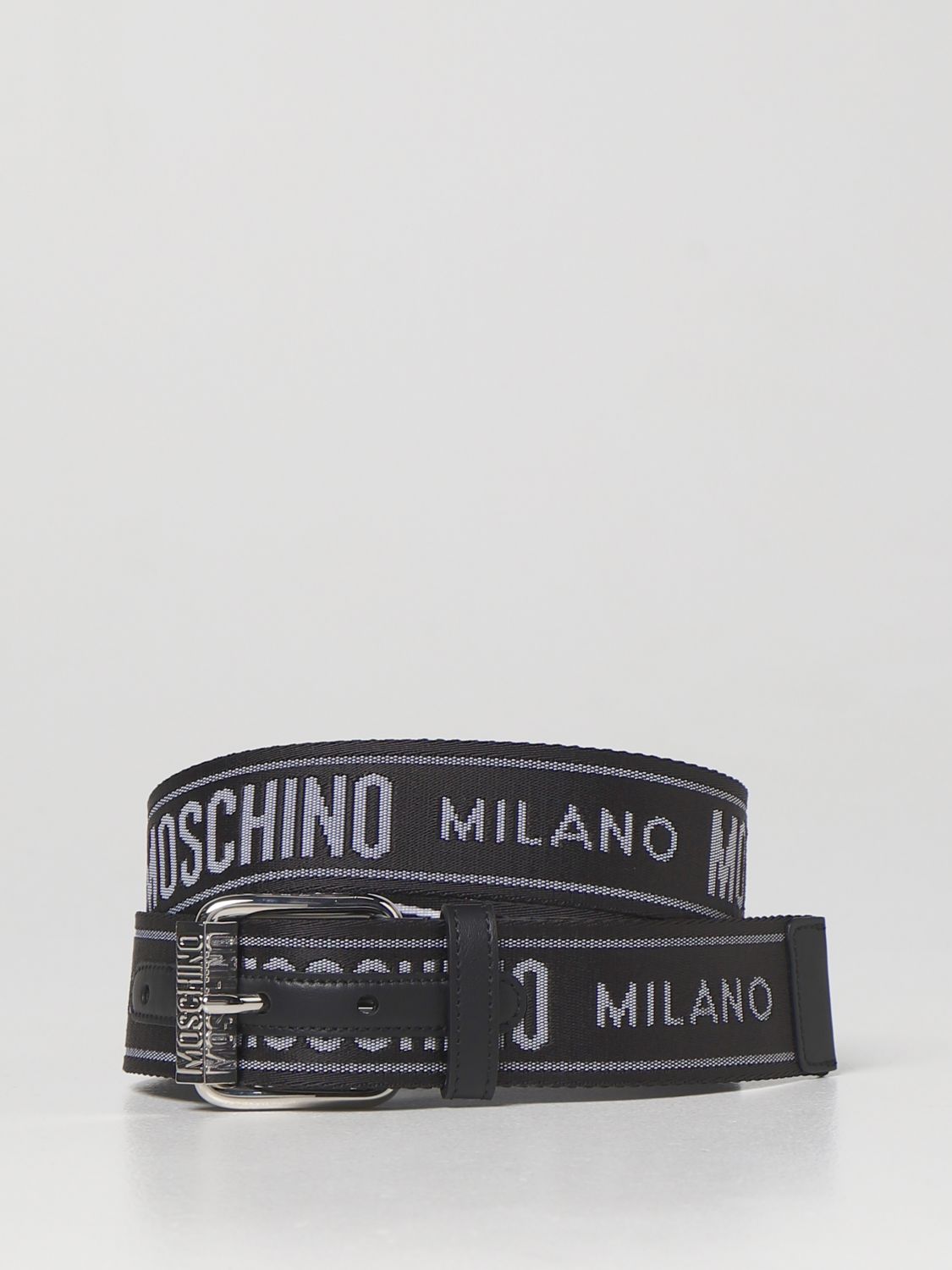 Belt Moschino Couture: Moschino Couture canvas belt with logo black 1