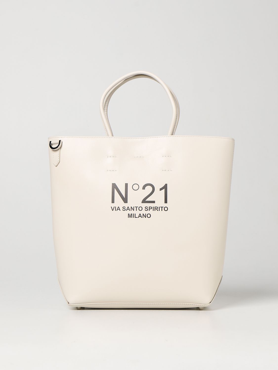 N°21 N ° 21 Tote Bag With Logo In White