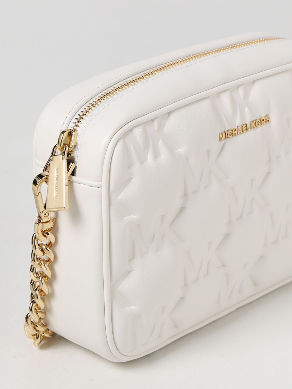 Michael Kors Outlet: Michael bag in grained leather - White  Michael Kors  crossbody bags 32F7SGNM8L online at