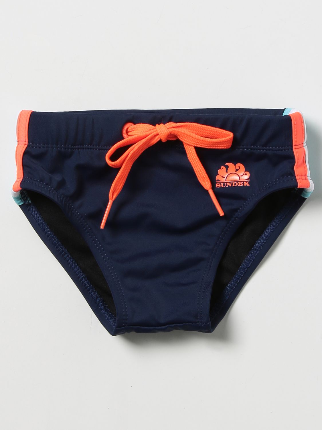 SUNDEK: briefs with logo - Blue | Sundek swimsuit B279SSL300 online on ...