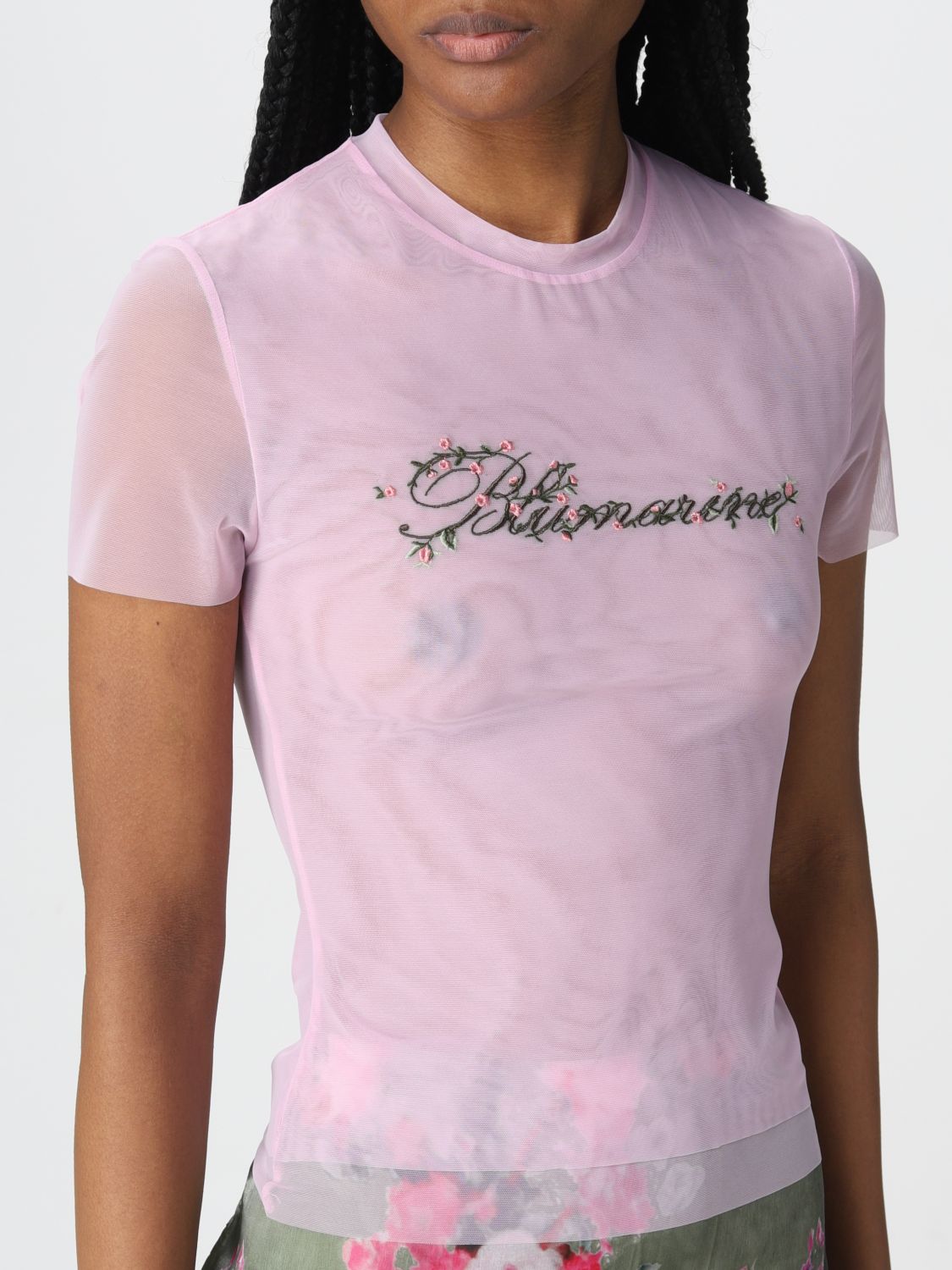 ン・パオロ BLUMARINE ブルマリン Pink Logo t-shirt Tシャツ レディース 春夏2022 2T013AN0125